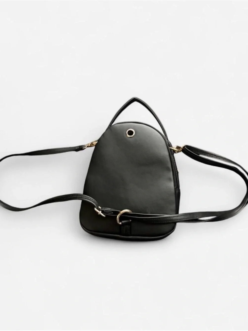 Kids Black Quilted Mini Backpack with Gold Heart Accent